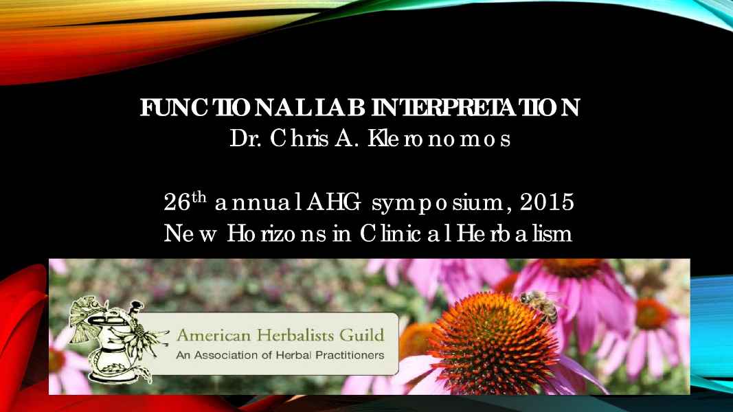 Lab Interpretation from American Herbalists Guild page 1