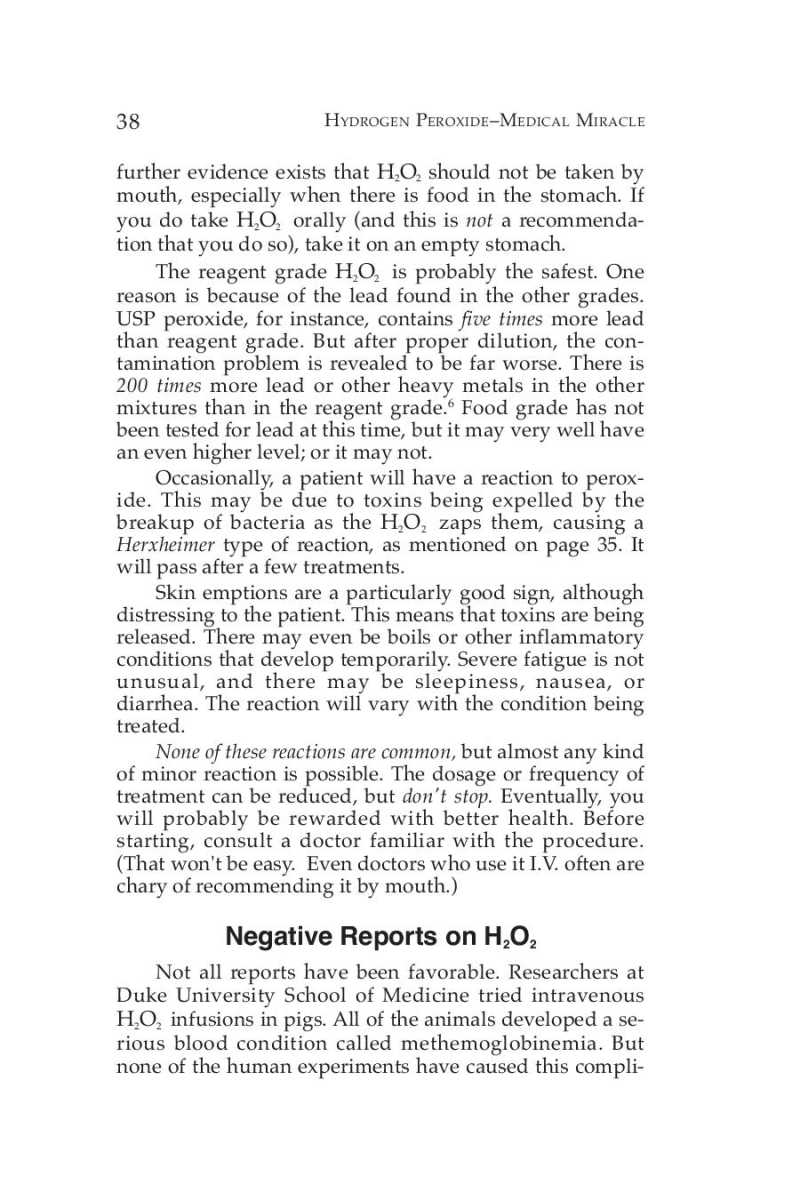 Hydrogen Peroxide Medical Miracle page 40