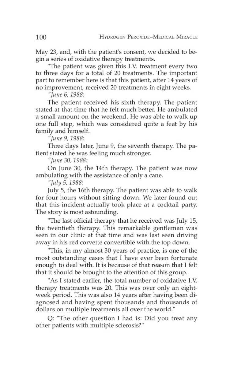 Hydrogen Peroxide Medical Miracle page 102