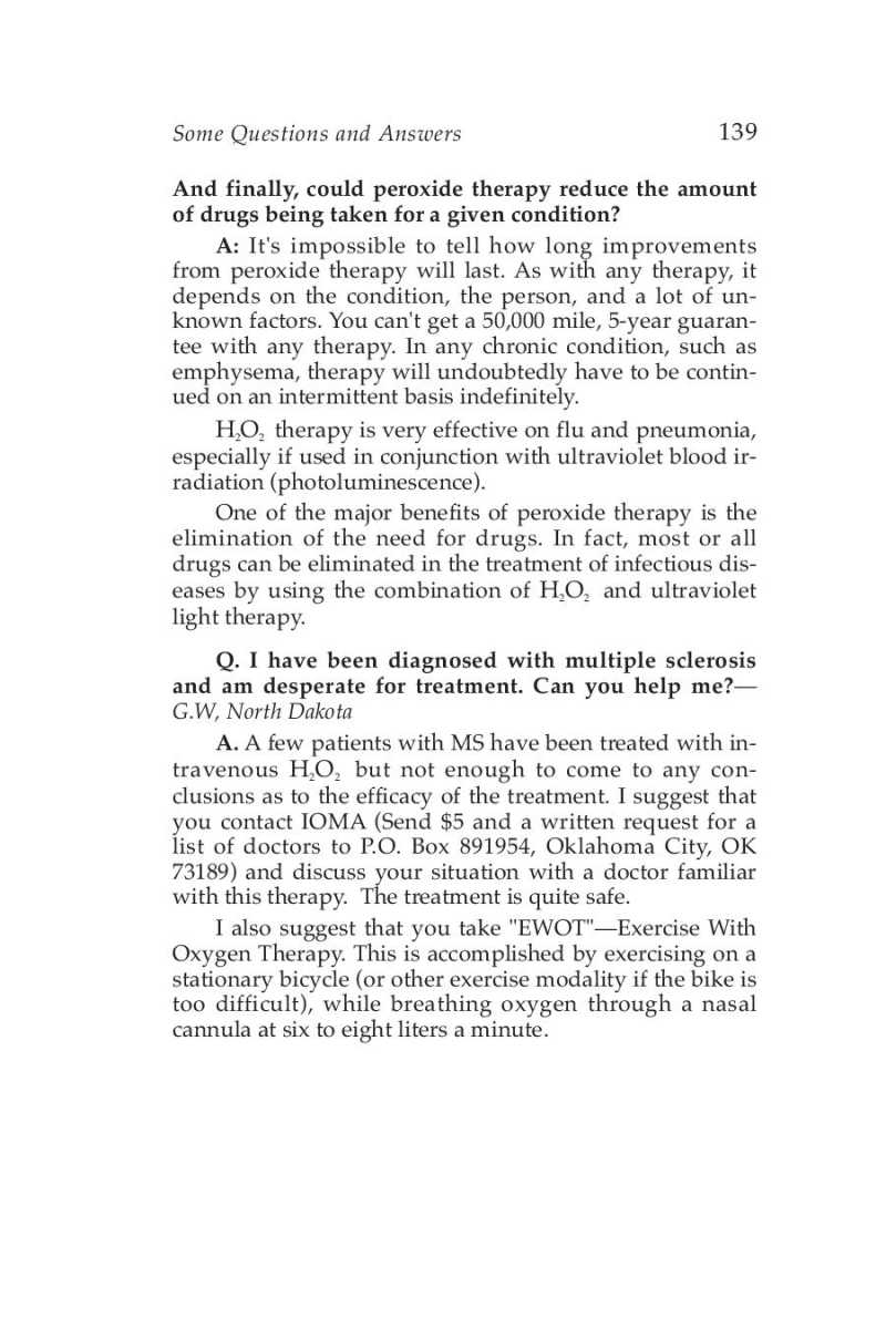 Hydrogen Peroxide Medical Miracle page 141