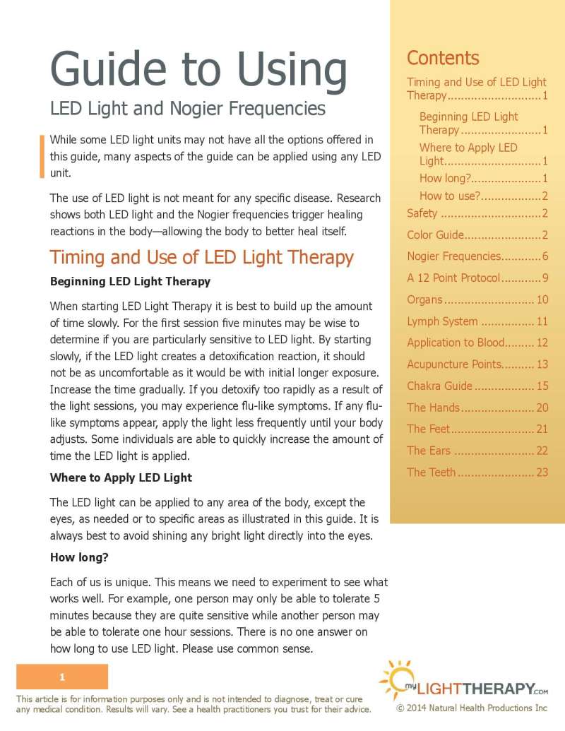 led light therapy guide page 1