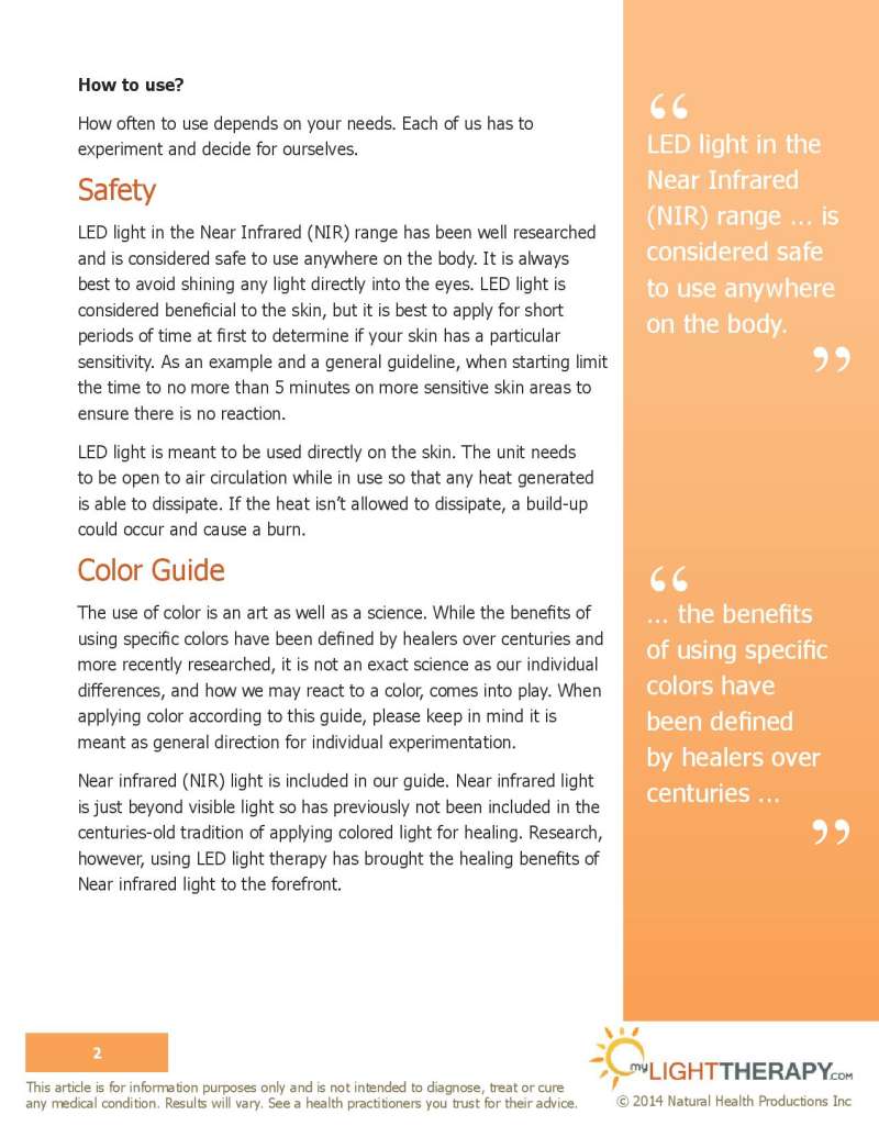 led light therapy guide page 2